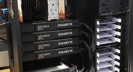 4 x GeForce RTX 3090s tested by Puget Systems, uses 1700W of power