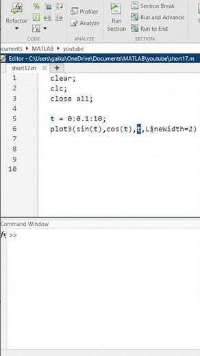איך מציירים גרף תלת־ממדי במטלב (plot3)🎨