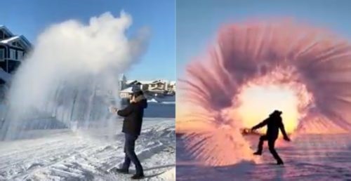 It's so cold in Alberta hot water freezes the moment it hits the air (VIDEOS) | News