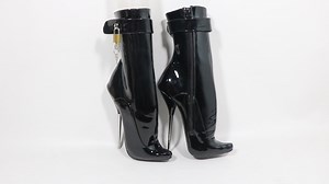 Sorbern Black Shiny Ankle Boots Lockable Straps 18Cm Ballet Metal High Heels Pointy Toes #balletboot #balletbooty #balletboots #balletbooties #balletboots❤️ #balletbootfetish #smboot #smboots | Sorbern Store | Facebook