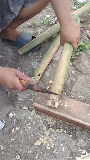 tutorial membuat Enggrang bambu #mainan #tradisional #enggrang #tutorial #diy #views
