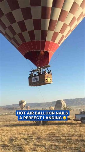 Hot air balloon pilot lands perfectly on moving truck in Turkey