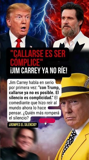 Jim Carrey ya no ríe: "callarse con Trump es ser cómplice" #jimcarrey #trump #news #politica