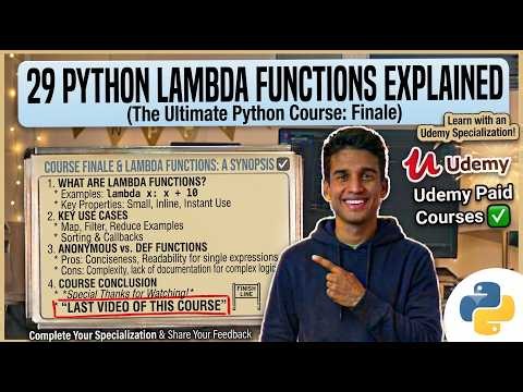 29 Python Lambda Function Explained | Anonymous Functions in Python | Udemy Paid Courses ✅