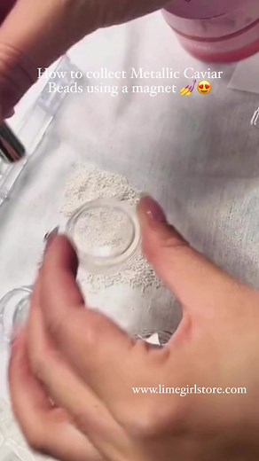 1.7M views · 1.6K reactions | How to collect Metallic Caviar Beads using a magnet  ️️️ this Matallic Caviar Beads from limegirlstore.com #nailsoftheday #nails #nailsofinstagram #nailinspiration | Limegirl Nails | Facebook