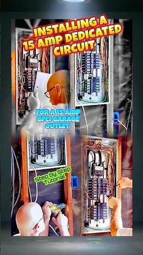Installing a dedicated 15 amp circuit for a GFCI garage outlet #diy #howto #new #shorts