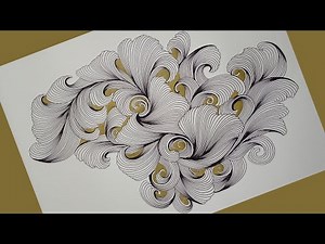Floral Design line art illustration drawing process