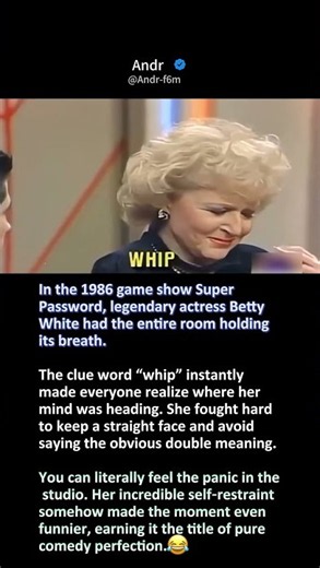 Betty White’s Iconic Holdback Moment On 1986 Super Password#BettyWhite #SuperPassword #GameShow