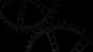 Download Two Gear Wheels Spinning with Detailed Motion on Dark Background in 3D Animation Loop Animation for free