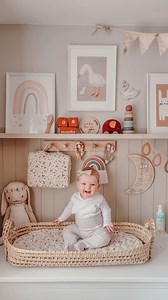 Moving baby Samson from his cot to his big boys bed this week has got me all nostalgic for the baby and nursery days. It was fun coming up with lots of cute ways to create storage and fun decor ideas in his tiny little nursery like this nappy caddy ✨️ This was also my first stop motion video, its imperfect but was fun to make 💕 | Pages of Emma