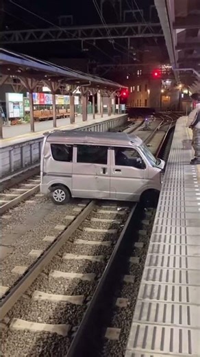 Unbelievable Train Crash Moment: Car Smashes into Sidewalk, Train Approaching!