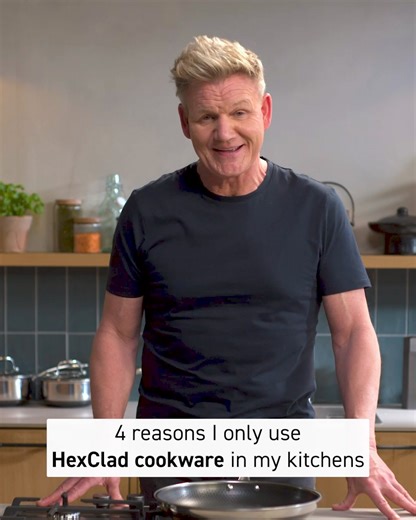 What type of cookware do I use at home? Only HexClad 👉 it’s just that good. Built with patented hybrid technology, this is how I cook my dishes to absolute perfection. 🔥 ✔️ Nonstick for easy cleaning ✔️ Even heat distribution ✔️ Sears to perfection ✔️ Dishwasher-safe ✔️ Oven-safe up to 500 degrees ✔️ Lifetime Warranty ✔️ Free Shipping Try the bestselling 12pc Perfect Pots & Pans Set and experience why these pans have 100k ⭐⭐⭐⭐⭐ reviews! | Gordon Ramsay