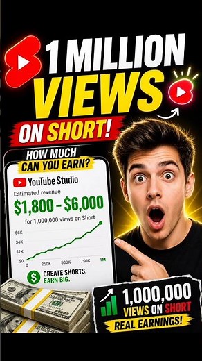 how much YouTube pays for 1 million views on a short video? YouTube Short 1 million views revenue