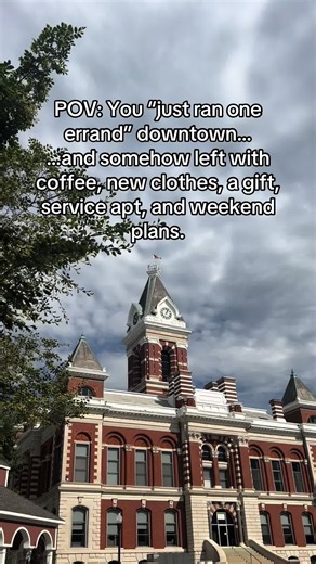 POV: You “just ran one errand” downtown… …and somehow left with coffee, new clothes, a gift, service apt, and weekend plans. #DowntownPrincetonIN #SoIn #ShopSmall #WorththeDrive