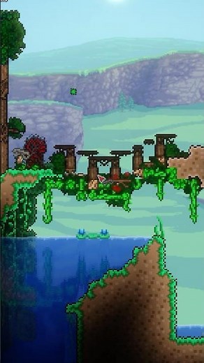 Simple Wooden Bridge Build That Actually Looks Good #terrariabuild #terraria #shorts