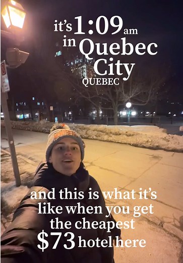 Seeing what it’s like to get the cheapest $73 hotel in Quebec City. First time getting to experience being standard at 1am in Canada! Really confused how all those hotels were full 😭🇨🇦 #quebec #canada #travelvlog #quebeccity #hotel