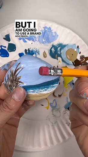 29K views · 589 reactions | [clip] Pencil erasers make great mini sun circles! #art #artist #seashellpaiting #acrylicpainting #easypainting #tipsandtricks #artsandcrafts | Emily Seilhamer Art | Facebook