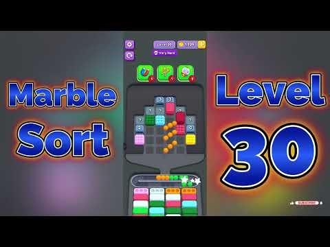 Marble Sort Level 30 Walkthrough 🟢🔵 | Color Marble Sorting Puzzle | Mini Boss