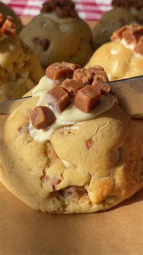 Salted Caramel Stuffed NYC Cookies