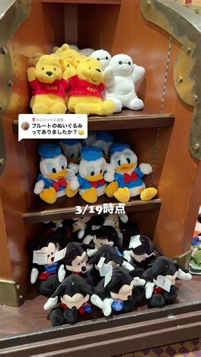 @🌷に返信 3/19時点のディズニーぬいぐるみ、ボンヴォヤージュの在庫状況です！ とっても遅くなってしまいすみません😭 ボンヴォヤージュには、プルートのぬいぐるみはなかったです😭 #ディズニーグッズ #ディズニーグッズ紹介 #ディズニーぬいぐるみ #ディズニー大好き