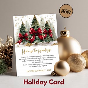 Digital Christmas Card 5x7, Canva Editable Template, Custom Holiday Cards, Downloadable Card Design - Etsy