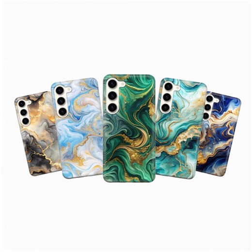 Marble Phone Case Shimmering Cover for Samsung Galaxy S24 FE S25 Edge A26 A71 A56 - Etsy