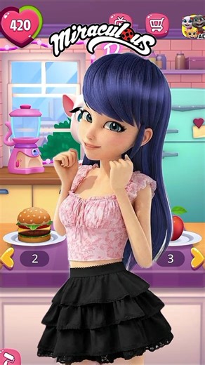 MARINETTE COSPLAY BY MY TALKING ANGELA 2 #angela2 #marinette #disney