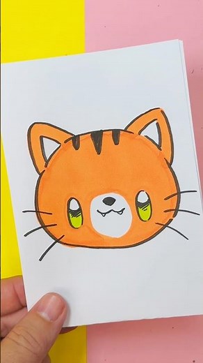 How to draw a kawaii cat step by step