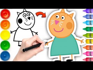 How to Draw Candy Cat from Peppa Pig 🐱✨ | Drawing Painting Colouring for kids #drawing