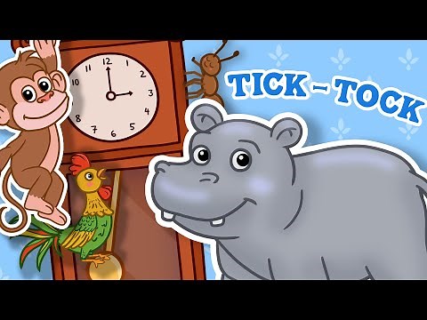 Hickory Dickory Dock with Hippo | Nursery Rhyme with Animals