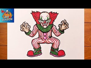 How to Draw a Scary Clown Step by Step