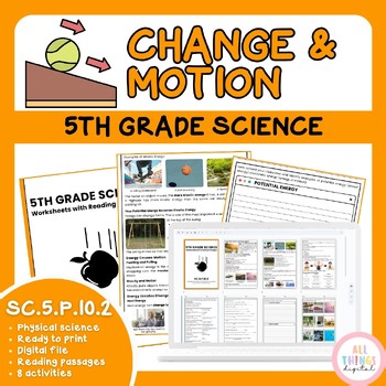 Change and Motion SC.5.P.10.2 5th Grade Physical Science Activity & Answer Key