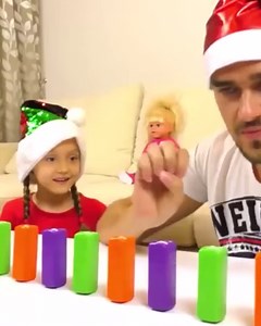 Nastya Pretend Play Building Wooden Tumbling Tower with JENGA Toy game for kids. Nasty and Papa Pretend Play with toys and Playhouse for kids. Nastusha Magic Dream House of the Giant Toys" | Nastya Life