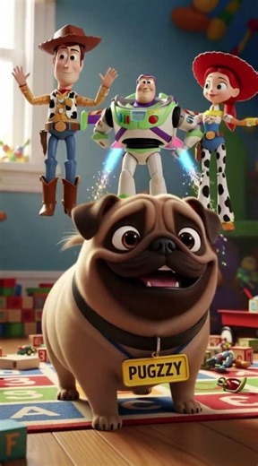 Pugzzy and the Room of Magical Toys! #funny #toys #cartoon #cute