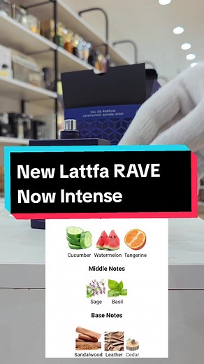 Rave Now Intense Now Intense by RAVE is a Leather fragrance for men. This is a new fragrance. Top notes are Cucumber, Watermelon and Tangerine; middle notes are Sage and Basil; base notes are Sandalwood, Leather and Cedar. #perfume #fragrance #lattafa #men Visit us, Salmiya Block7 St, Salem Mubarak Dana Centre For more information call 📞 66027063 Order via online www.theperfumesmell.com