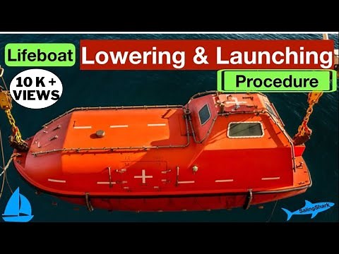 Lifeboat lowering and Launching Procedure // On cargo container ship.
