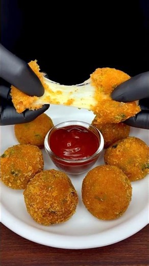 Crispy Potato Cheese Balls ASMR | Cheesy Snack Recipe That Will Make You Hungry #asmrfood #cheese