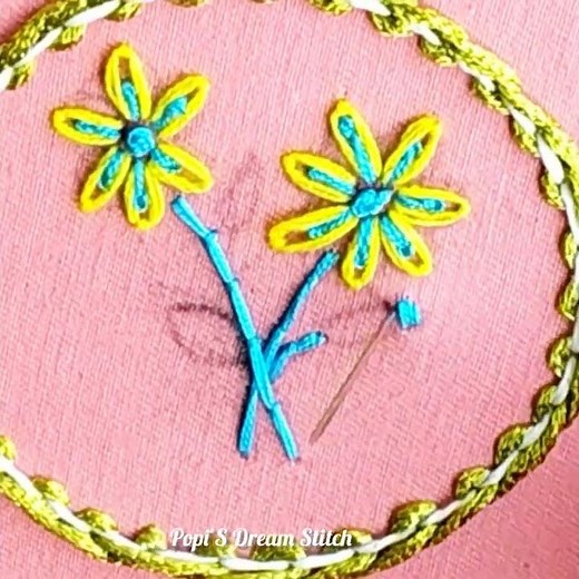 How to Sew Easy and Beautiful Hand Stitching for Beginners ✨❤️🏵️🌿🪡🧵 #uniquedesign #satinstitch