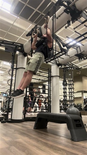 Weighted Ring Pull Ups (6 reps 35 lbs)