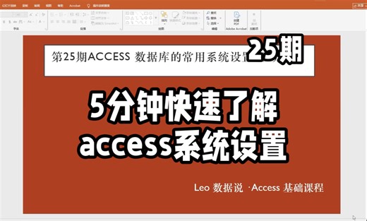 25 5分钟了解 Access 系统界面设置操作