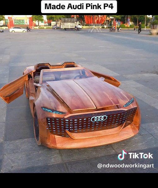 DIY Pink Wooden Audi Car for Kids