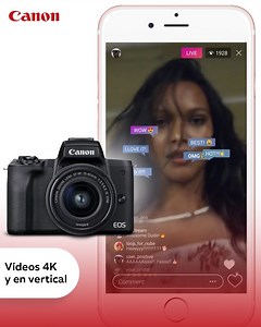 376K views · 1.1K reactions | La #EOSM50MarkII tiene conexión Wi-Fi y Bluetooth para que transfieras tus videos rápidamente al celular para crear contenidos virales como un profesional.  ¡Descúbrela! https://bit.ly/396O5Lc | Canon | Facebook
