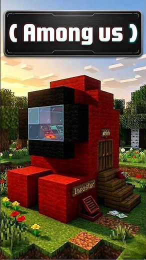 Easy Minecraft Among Us House Build! 🟥🔥