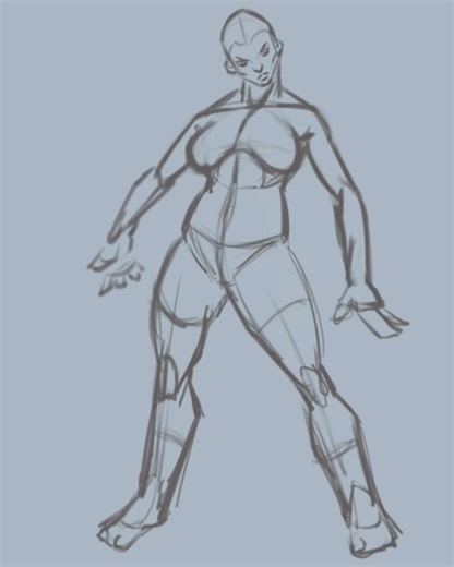digital drawing Time-lapse figure pose practice #timelapse #art #digitaldrawing