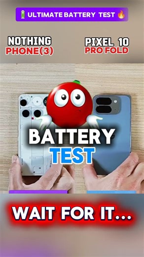 🔥📲Notthing phone(3) V/s Pixel 10 pro fold 🔋-battery draw test/💥/ #nothing #pixel #shorts #video