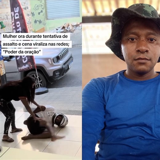 mulher ora no momento do assalto inesperado acontece