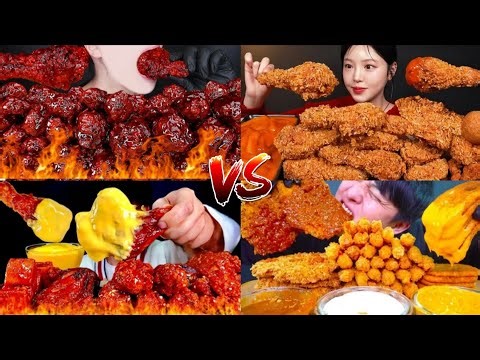 NUCLEAR FIRE FRIED CHICKEN 🍗🔥VS CRISPY FRIED CHICKEN COMPILATION 🔥 🤯#viral #trending #foryou #food