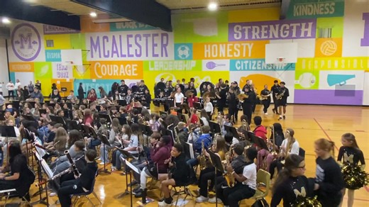 Our 6th graders did a great job at their first performance! Then our McAlester High School Band came in to pep us up this morning! | Parker Intermediate Center - MPS