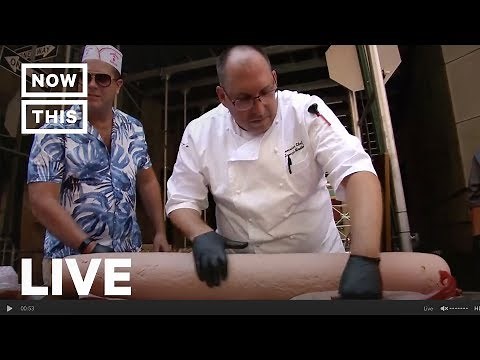 World's Largest Hot Dog Unveiled by Coney Island Eatery | NowThis