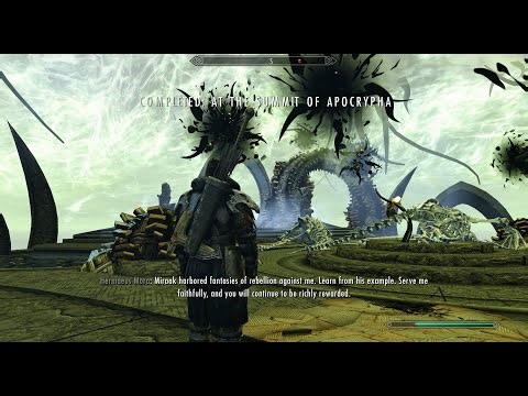 Dragonborn: At the Summit of Apocrypha. Defeat Miraak. The Elder Scrolls V Skyrim, 4K.